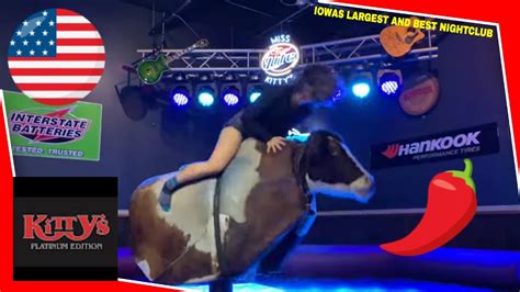 mechanical bull thong|BULL RIDING OOPS! LADY BULL RIDING AT MISS KITTYS。